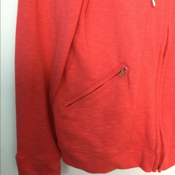 Women’s Croft & Barrow M Medium 8 - 10 Coral Full Zip Sweat Jacket Pockets EUC - Picture 6 of 8